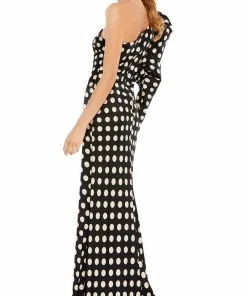 Ieena Duggal - 26515 Puff Long Sleeve Polkadot Dress