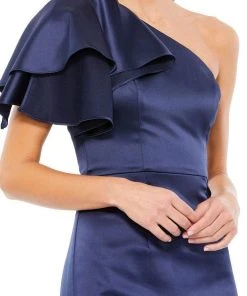 Ieena Duggal - 26521 Flutter Sleeve One Shoulder Gown 7 Ieena Duggal - 26521 Flutter Sleeve One Shoulder Gown