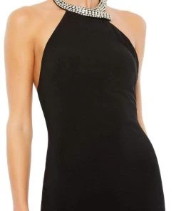 Ieena Duggal - 26533 Bead-Trimmed Halter Dress