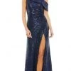 Ieena Duggal - 26550I Draped One Shoulder Sequin Gown