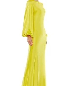 Ieena Duggal 26575 - Bishop Sleeve Satin Evening Gown | Couture Candy