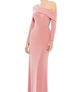 Ieena Duggal - 26595I Pleated Asymmetric Crepe Gown