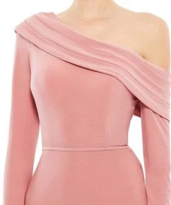 Ieena Duggal - 26595I Pleated Asymmetric Crepe Gown