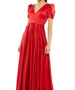 Ieena Duggal - 26606 Puff Sleeve A-Line Gown