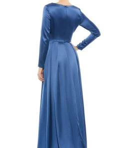 Ieena Duggal - 26613 Long Sleeves Pleated Gown 6 Ieena Duggal - 26613 Long Sleeves Pleated Gown