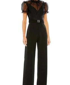 Ieena Duggal 26621 - Sheer Yoke Jumpsuit