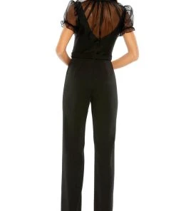 Ieena Duggal 26621 - Sheer Yoke Jumpsuit