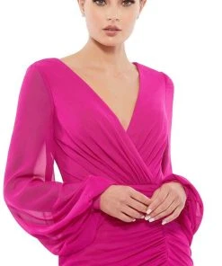 Ieena Duggal 26655 - Chiffon Ruched Cocktail Dress