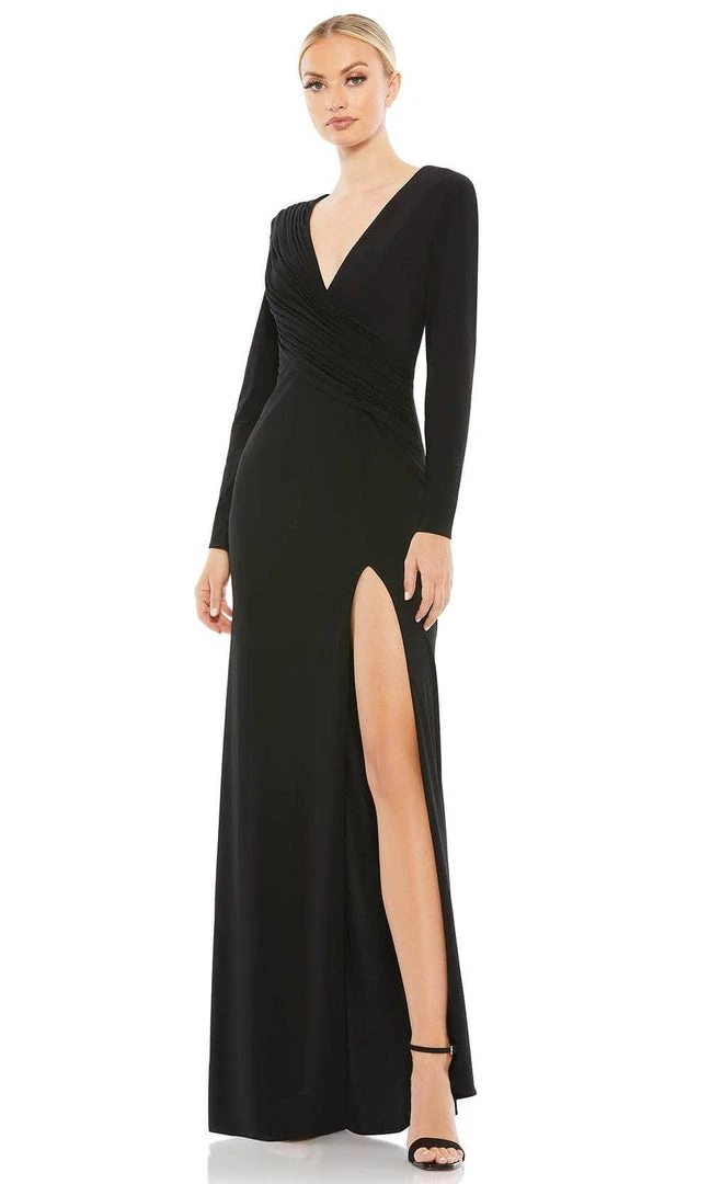 Ieena Duggal 26686 - Long Sleeves Deep V-neck Evening Gown 3 Ieena Duggal 26686 - Long Sleeves Deep V-neck Evening Gown
