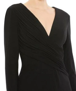 Ieena Duggal 26686 - Long Sleeves Deep V-neck Evening Gown 12 Ieena Duggal 26686 - Long Sleeves Deep V-neck Evening Gown