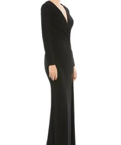 Ieena Duggal 26686 - Long Sleeves Deep V-neck Evening Gown 13 Ieena Duggal 26686 - Long Sleeves Deep V-neck Evening Gown