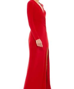 Ieena Duggal 26686 - Long Sleeves Deep V-neck Evening Gown 17 Ieena Duggal 26686 - Long Sleeves Deep V-neck Evening Gown