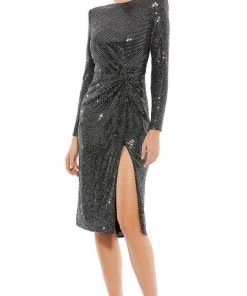 Ieena Duggal 26721 - Jewel Neck Ruched Evening Dress