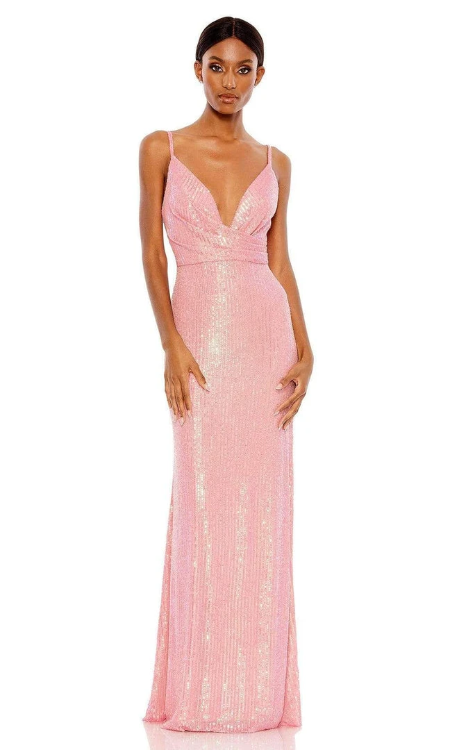Ieena Duggal - 26945 Plunging Tiny Sequined Long Gown 3 Ieena Duggal - 26945 Plunging Tiny Sequined Long Gown