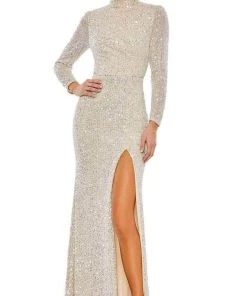 Ieena Duggal 42014 - High Neck Sequin Evening Dress