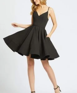 Ieena Duggal - 48775I Flirty Sleeveless V Back Cocktail Dress