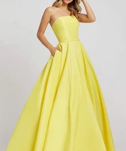 Mac Duggal Ieena Duggal - 48875I Strapless Straight Neck A-Line Gown With Pocket 6 Mac Duggal Ieena Duggal - 48875I Strapless Straight Neck A-Line Gown With Pocket