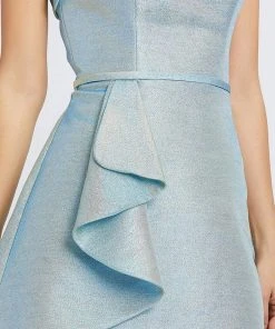 Ieena Duggal - 48934I Asymmetrical Ruffle Accented A-Line Dress Mac Duggal