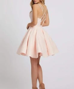 Ieena Duggal - 48948I Cutout Strapped V Neck A-Line Cocktail Dress