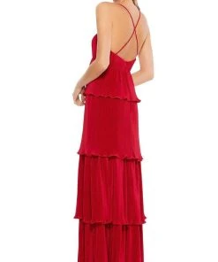 Ieena Duggal - 49083 Spaghetti Strap Tiered Long Dress 6 Ieena Duggal - 49083 Spaghetti Strap Tiered Long Dress