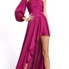 Ieena Duggal - 49141 Asymmetric Bishop Sleeve Long Dress 1 Ieena Duggal - 49141 Asymmetric Bishop Sleeve Long Dress