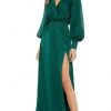 Ieena Duggal - 49146 Split Bishop Sleeve High Slit Dress 2 Ieena Duggal - 49146 Split Bishop Sleeve High Slit Dress