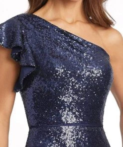 Ieena Duggal - 49290 Flutter Sleeve One Shoulder Sequin Dress 7 Ieena Duggal - 49290 Flutter Sleeve One Shoulder Sequin Dress