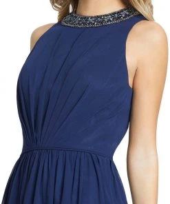 Ieena Duggal - 55147 Beaded Jewel Neck A-Line Dress