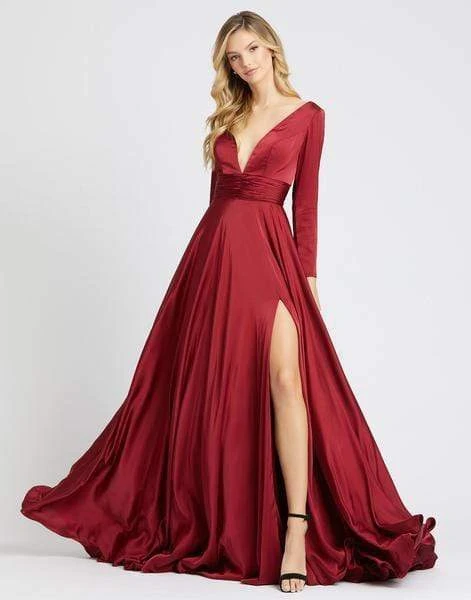 Ieena Duggal - 55245I Long Sleeve Plunging V-Neck High Slit Gown 4 Ieena Duggal - 55245I Long Sleeve Plunging V-Neck High Slit Gown