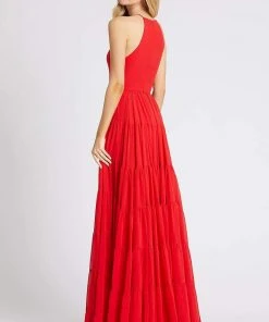 Ieena Duggal - 55281I Halter Pleated A-Line Dress