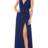 Ieena Duggal - 55283 Draping Waist High Slit Dress