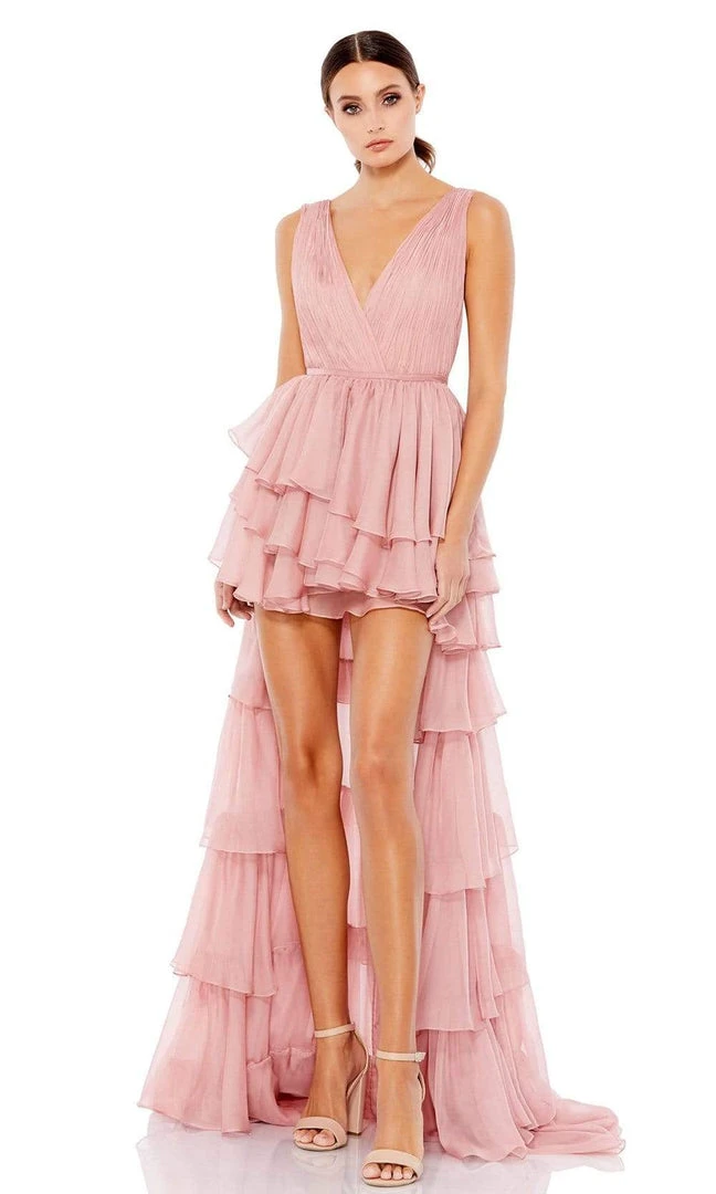 Ieena Duggal - 55320 Plunging Neck And Back High Low Dress 3 Ieena Duggal - 55320 Plunging Neck And Back High Low Dress