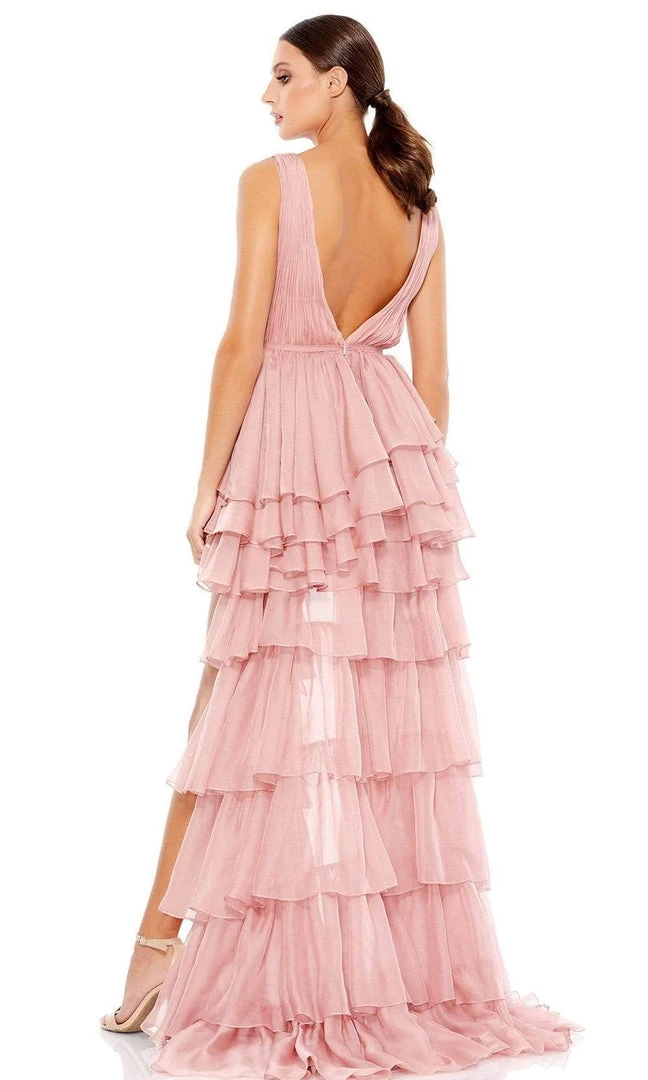 Ieena Duggal - 55320 Plunging Neck And Back High Low Dress 4 Ieena Duggal - 55320 Plunging Neck And Back High Low Dress