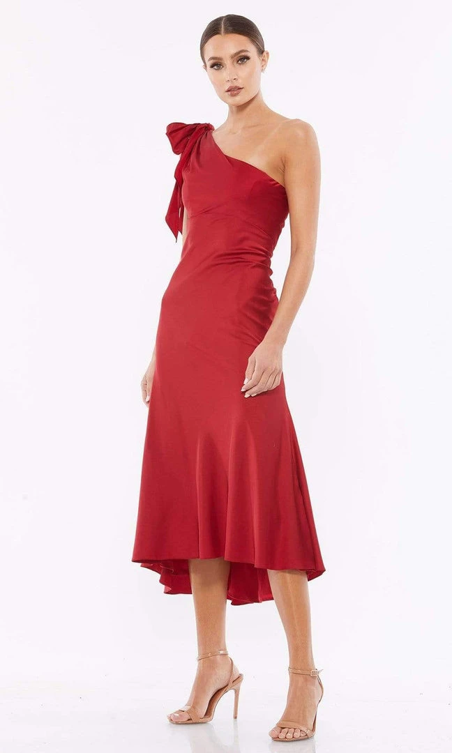 Ieena Duggal - 55387I Bow Draped One Shoulder Dress 3 Ieena Duggal - 55387I Bow Draped One Shoulder Dress