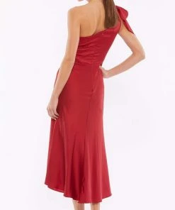 Ieena Duggal - 55387I Bow Draped One Shoulder Dress