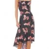 Ieena Duggal - 55392I Floral Printed Cowl Back Midi Dress 1 Ieena Duggal - 55392I Floral Printed Cowl Back Midi Dress