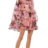 Ieena Duggal 55404 - Chiffon Floral Printed Mini Cape Dress 1 Ieena Duggal 55404 - Chiffon Floral Printed Mini Cape Dress