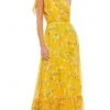 Ieena Duggal - 55427I Asymmetrical Floral A-Line Dress