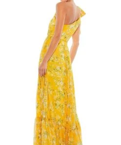 Ieena Duggal - 55427I Asymmetrical Floral A-Line Dress