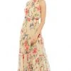 Ieena Duggal - 55429I High Neck Floral A-Line Dress