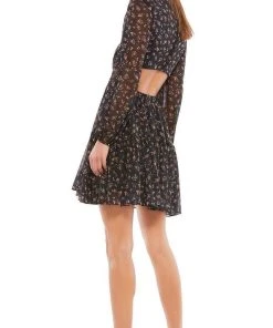 Ieena Duggal - 55432I Close Neck Bow Cut Out Dress