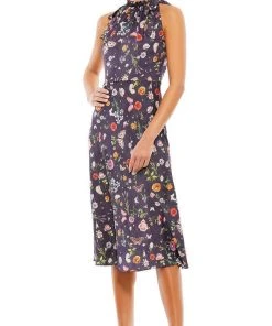 Ieena Duggal 55629 - Floral Print Halter Cocktail Dress