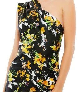 Ieena Duggal 55630 - Floral One Shoulder Cocktail Dress 9 Ieena Duggal 55630 - Floral One Shoulder Cocktail Dress