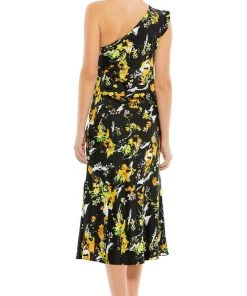 Ieena Duggal 55630 - Floral One Shoulder Cocktail Dress 7 Ieena Duggal 55630 - Floral One Shoulder Cocktail Dress
