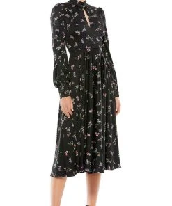 Ieena Duggal 55633 - Bishop Sleeve Keyhole Cocktail Dress