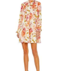 Ieena Duggal 55634 - Bishop Long Sleeve High Neck Short Dress