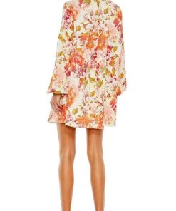 Ieena Duggal 55634 - Bishop Long Sleeve High Neck Short Dress