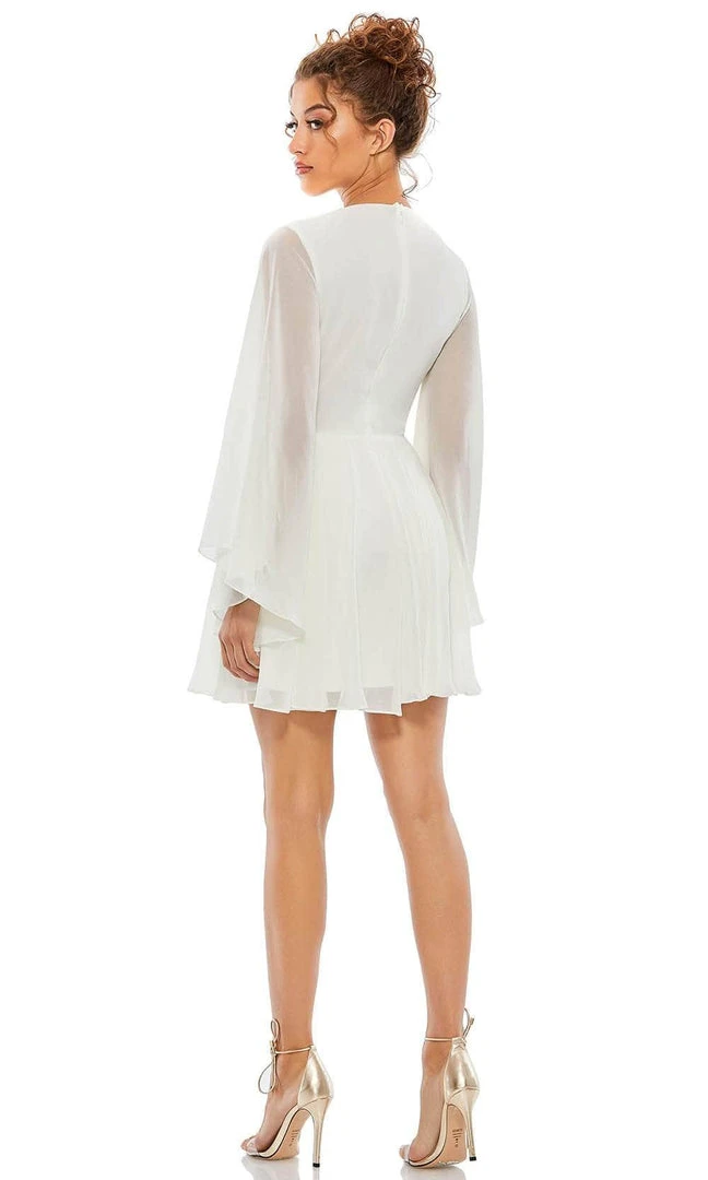 Ieena Duggal 55684 - Long Sleeves V-neck Short Dress 4 Ieena Duggal 55684 - Long Sleeves V-neck Short Dress