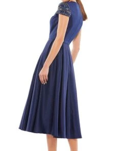 Ieena Duggal - 55699 Jewel Box-Pleated A-Line Dress