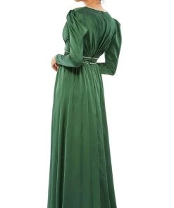 Ieena Duggal 55702 - Puffed Sleeve Evening Gown With Slit 6 Ieena Duggal 55702 - Puffed Sleeve Evening Gown With Slit